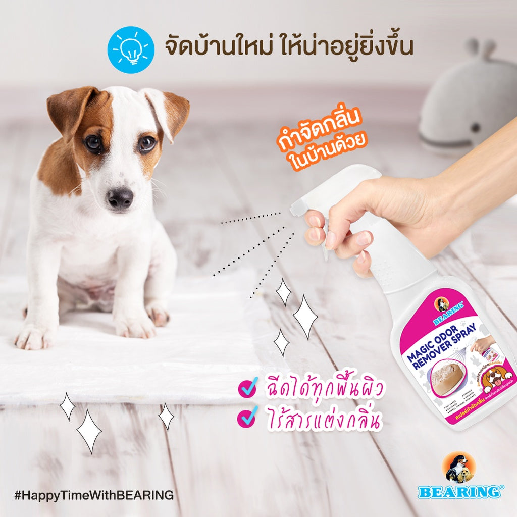 BEARING Magic Odor Remover น้ำยากำจัดกลิ่น ดับกลิ่นอึสุนัข กลิ่นขับถ่าย ดับกลิ่นสัตว์เลี้ยง 600ml