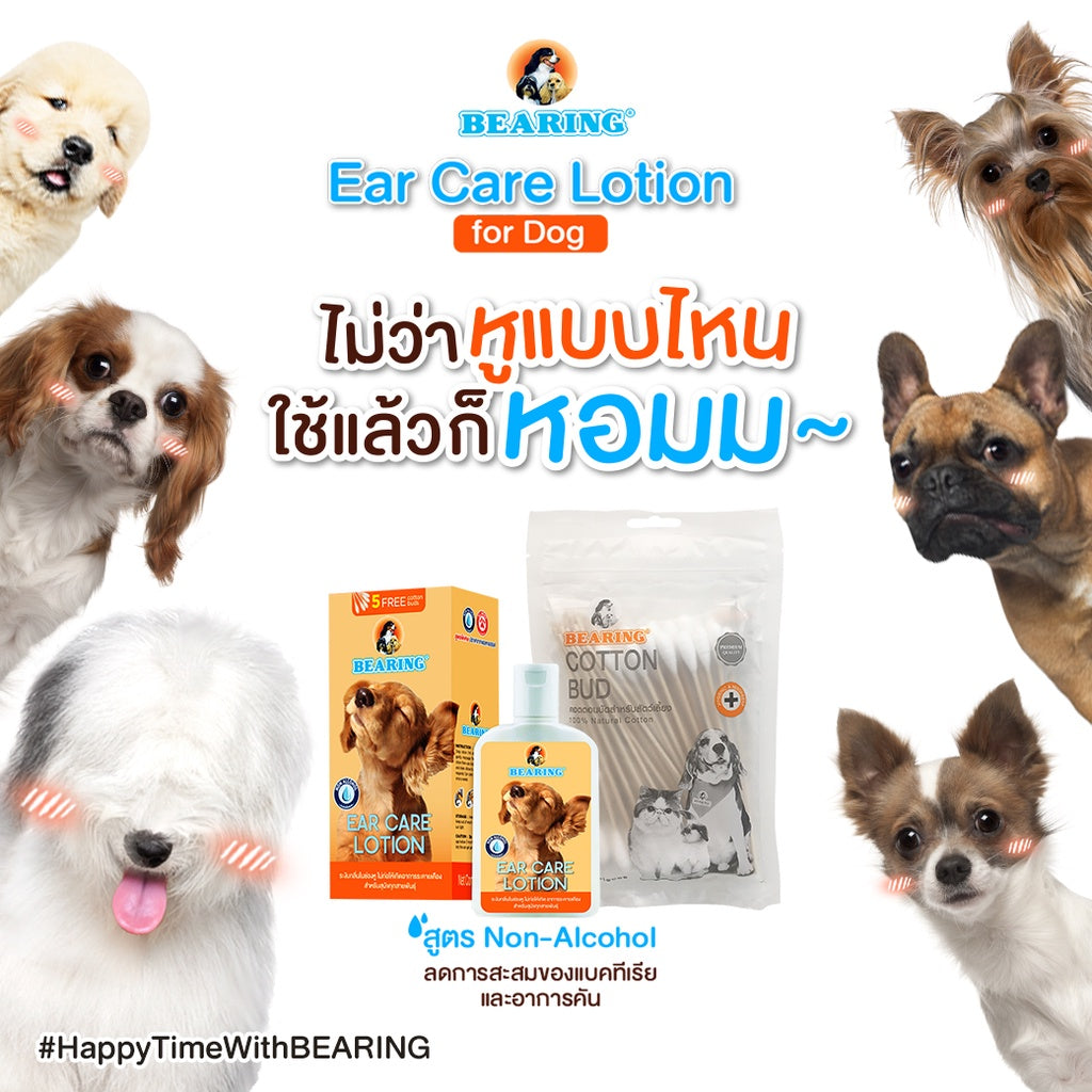 BEARING Ear Care Lotion for Dog โลชั่นเช็ดหูสุนัข ลดการอักเสบ ดับกลิ่นหู ทำความสะอาด และฆ่าเชื้อแบคทีเรีย 100 ml