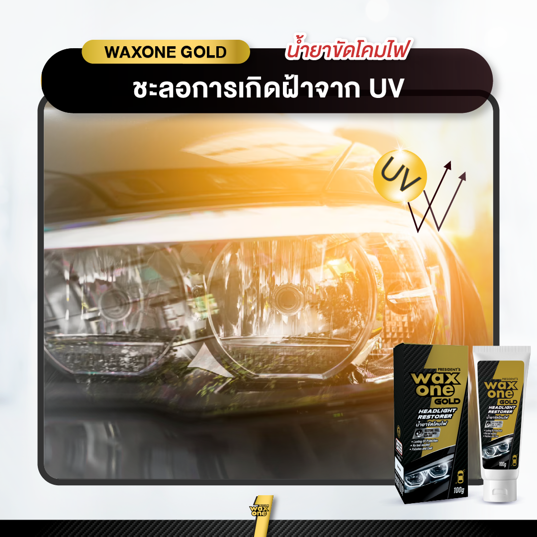 President's Wax One Gold Headlight Restorer น้ำยาขัดโคมไฟ 100 g.