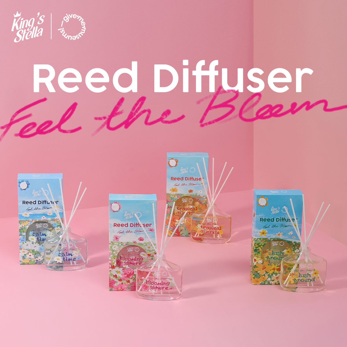 King's Stella x Give me museums คิงส์สเตลล่า ฟีล เดอะ บลูม  ก้านไม้หอมปรับอากาศ  Feel The Bloom Reed Diffuser