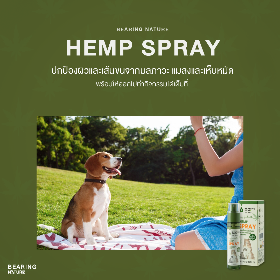 BEARING NATURE SERIES แบร์ริ่ง เนเจอร์ สเปรย์น้ำมันเมล็ดธรรมชาติ สำหรับสุนัขและแมวทุกสายพันธ์ 45 ml.