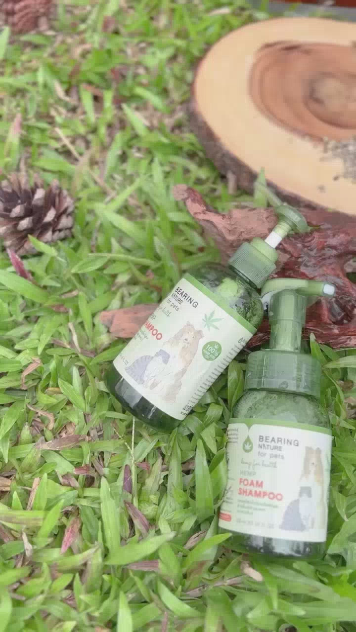 BEARING NATURE SERIES แชมพูโฟมน้ำมันน้ำมันเมล็ดธรรมชาติ สำหรับสุนัขและแมวทุกสายพันธ์ 200 ml.